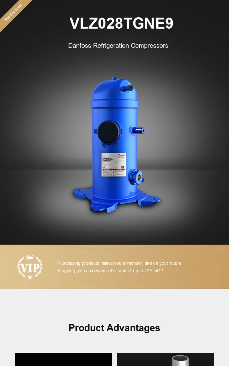 Danfoss Compressor VLZ028TGNE9, technical parameters pdf, structure diagram